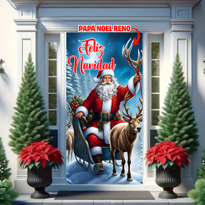 🎅🏻Puertafest™: La funda navideña que transforma tu puerta al instante🚪