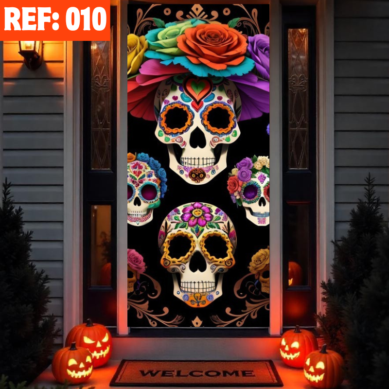 🚪Forro de Puerta Halloween™ – ¡Transforma tu entrada en la más aterradora!🎃
