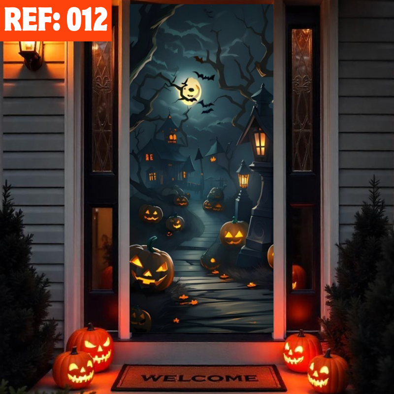 🚪Forro de Puerta Halloween™ – ¡Transforma tu entrada en la más aterradora!🎃