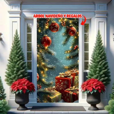 🎅🏻Puertafest™: La funda navideña que transforma tu puerta al instante🚪