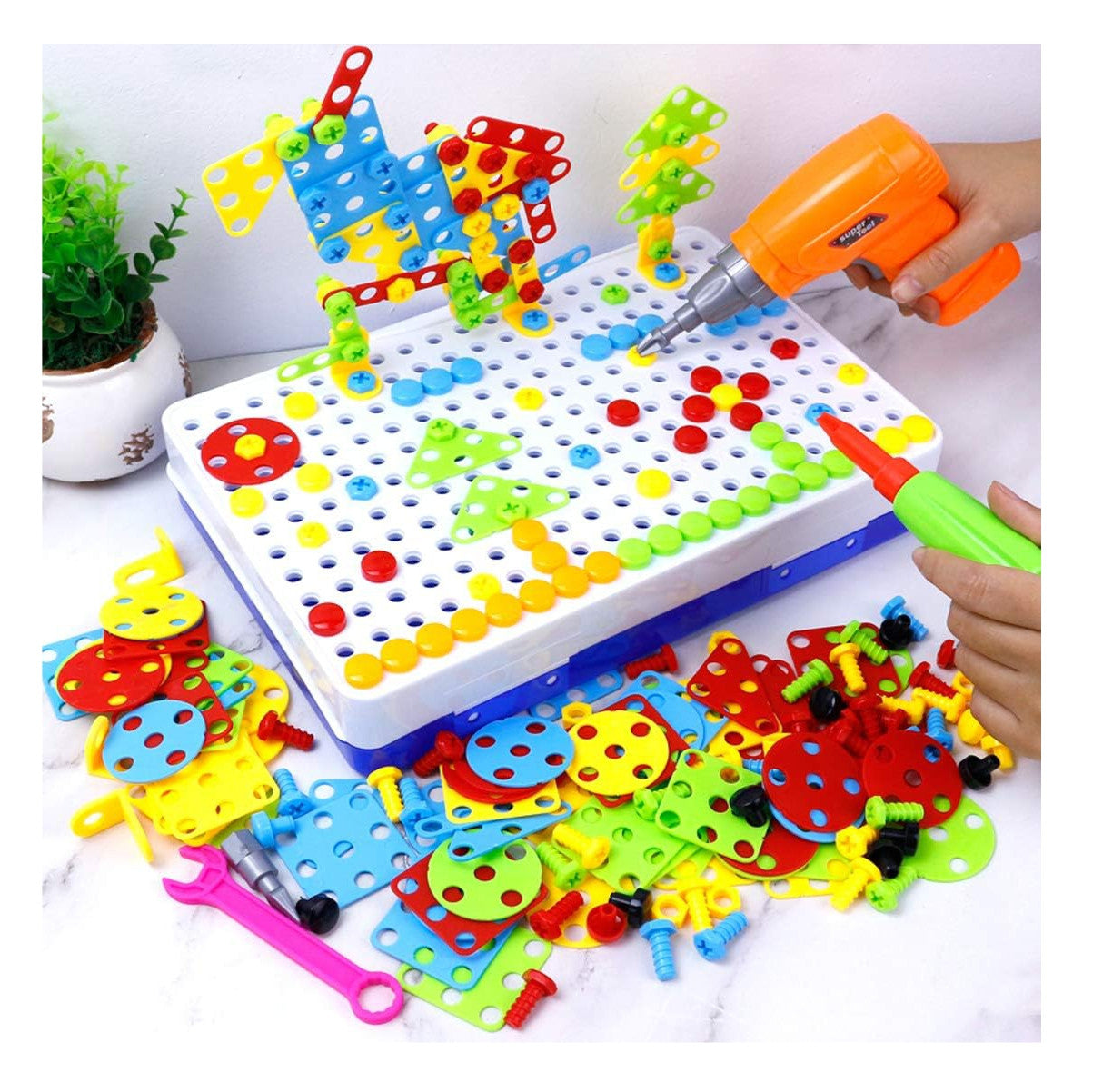 🧠 Juega y Aprende 4 en 1  🧰 Taladro MontessoriBox +140🧩