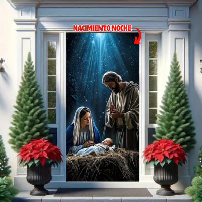 🎅🏻Puertafest™: La funda navideña que transforma tu puerta al instante🚪