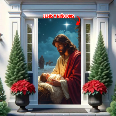 🎅🏻Puertafest™: La funda navideña que transforma tu puerta al instante🚪
