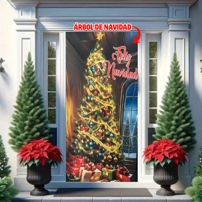 🎅🏻Puertafest™: La funda navideña que transforma tu puerta al instante🚪