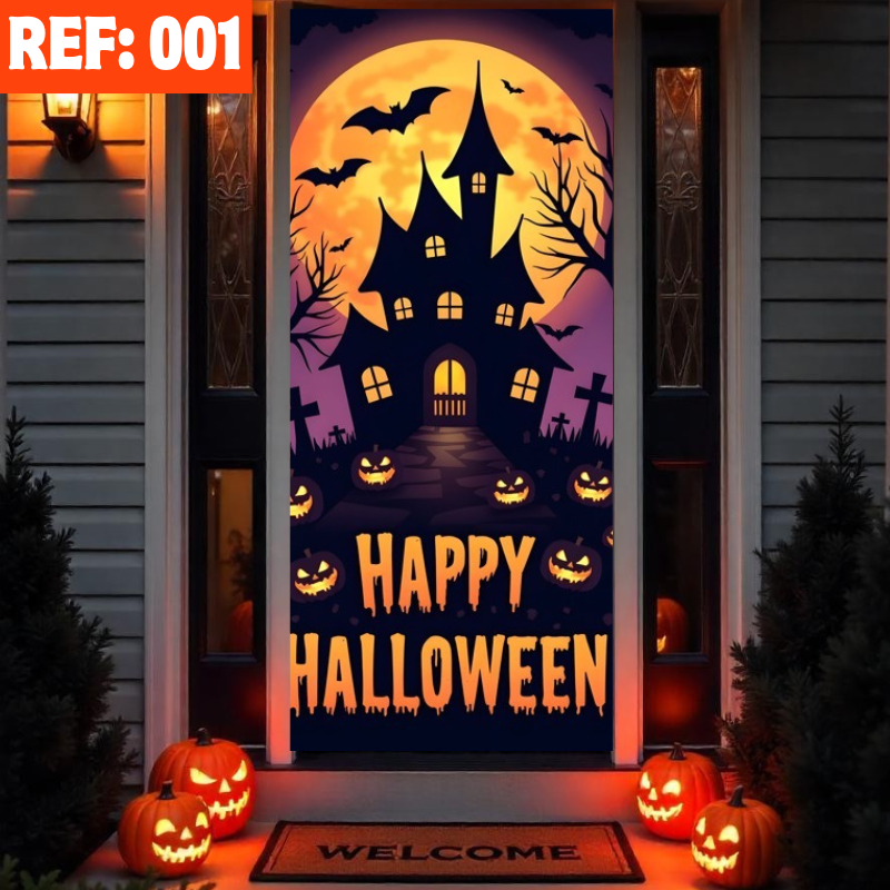 🚪Forro de Puerta Halloween™ – ¡Transforma tu entrada en la más aterradora!🎃