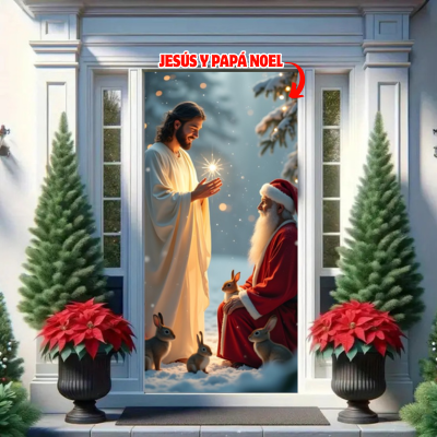 🎅🏻Puertafest™: La funda navideña que transforma tu puerta al instante🚪