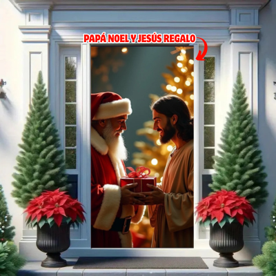 🎅🏻Puertafest™: La funda navideña que transforma tu puerta al instante🚪