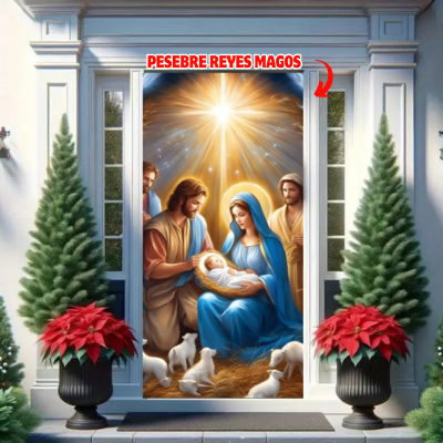 🎅🏻Puertafest™: La funda navideña que transforma tu puerta al instante🚪