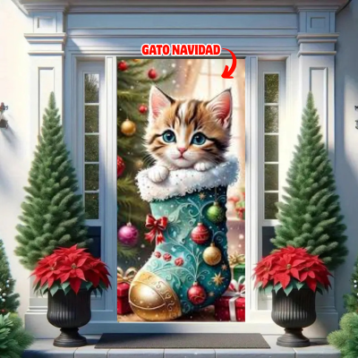 🎅🏻Puertafest™: La funda navideña que transforma tu puerta al instante🚪