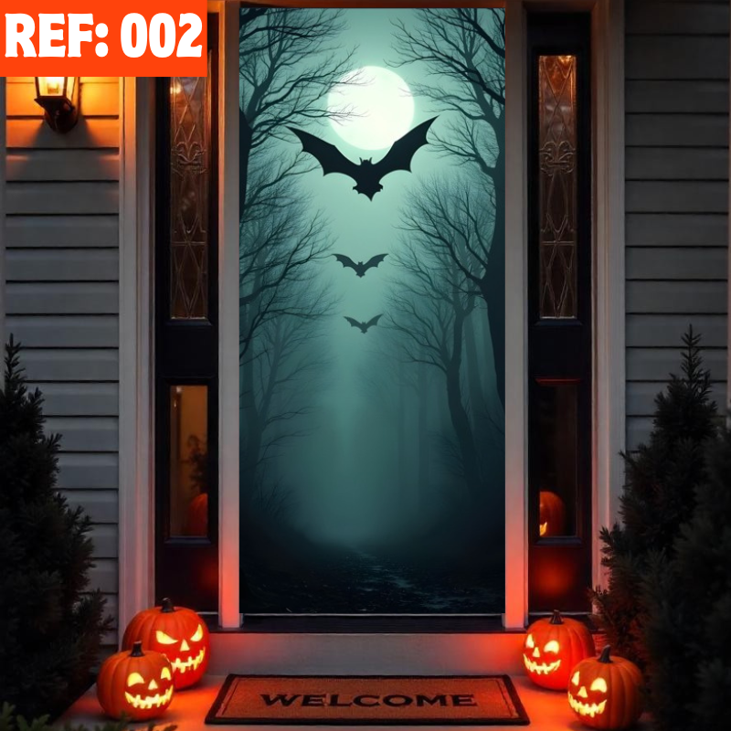 🚪Forro de Puerta Halloween™ – ¡Transforma tu entrada en la más aterradora!🎃
