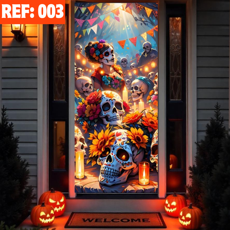 🚪Forro de Puerta Halloween™ – ¡Transforma tu entrada en la más aterradora!🎃