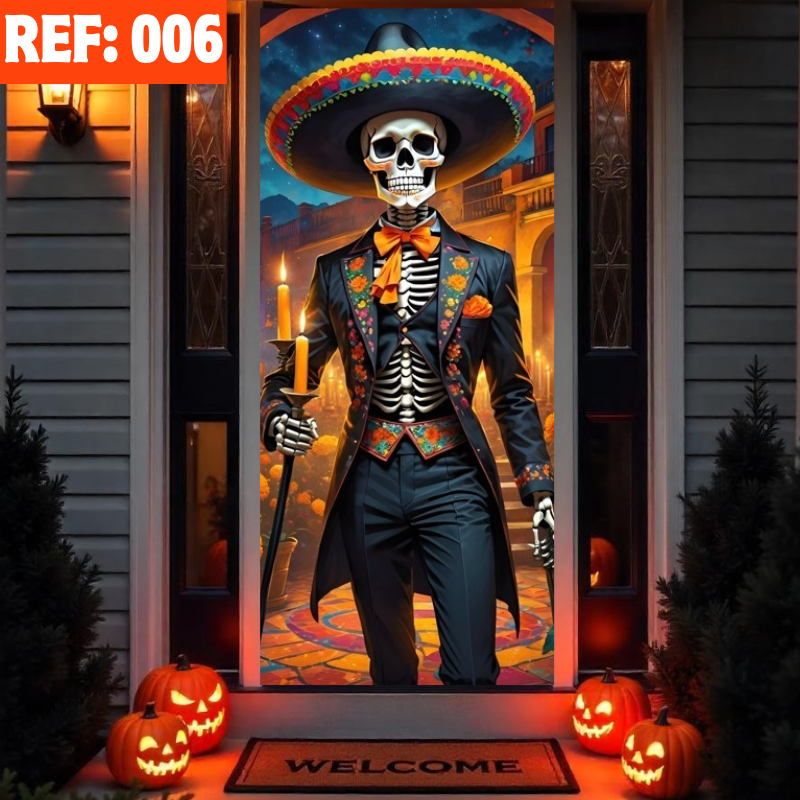 🚪Forro de Puerta Halloween™ – ¡Transforma tu entrada en la más aterradora!🎃
