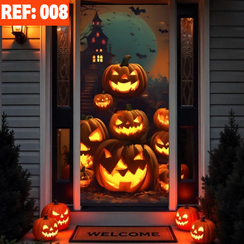 🚪Forro de Puerta Halloween™ – ¡Transforma tu entrada en la más aterradora!🎃