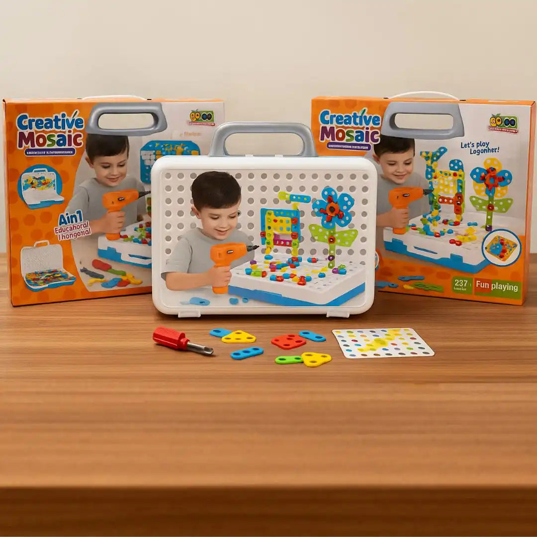 🧠 Juega y Aprende 4 en 1  🧰 Taladro MontessoriBox +140🧩