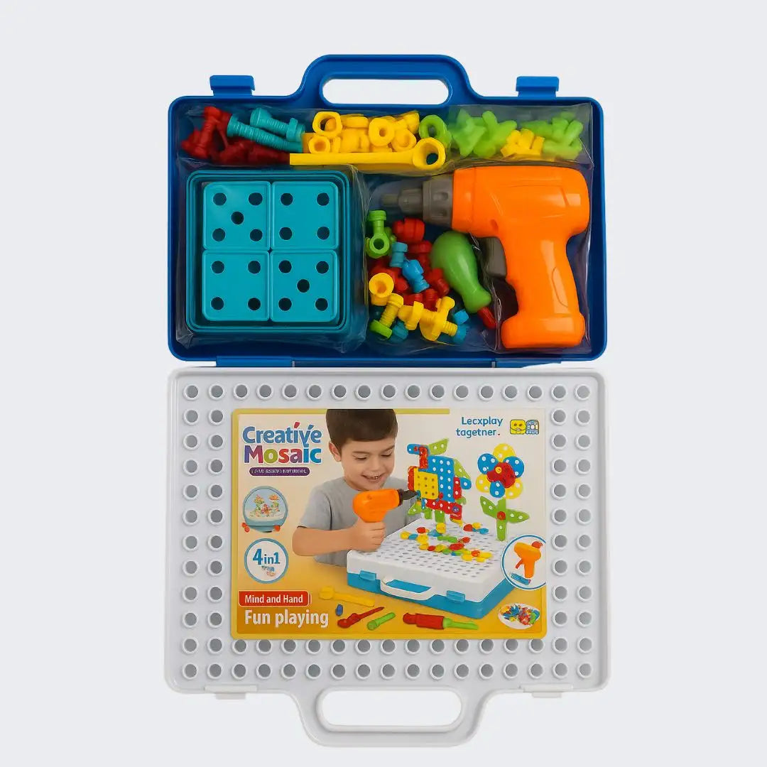 🧠 Juega y Aprende 4 en 1  🧰 Taladro MontessoriBox +140🧩